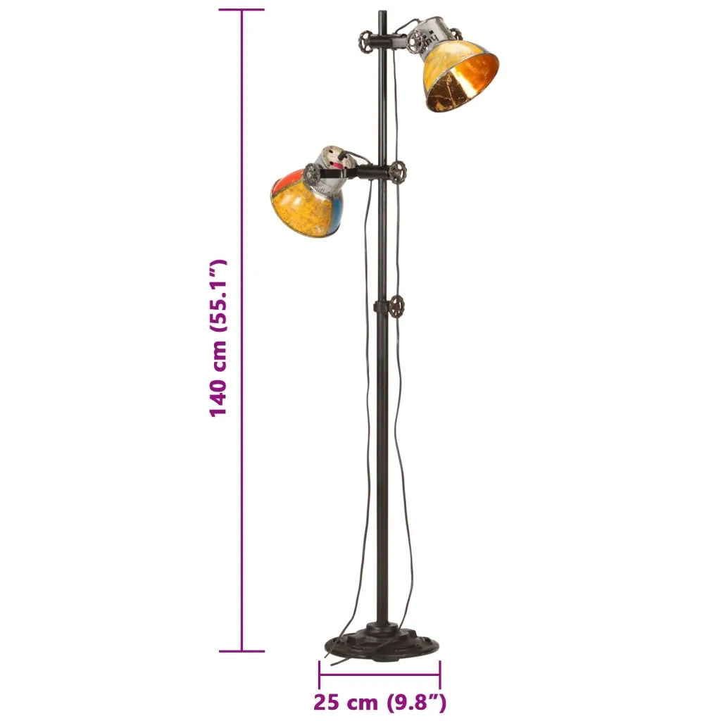Lampada da Pavimento con 2 Paralumi Multicolore E27 344405