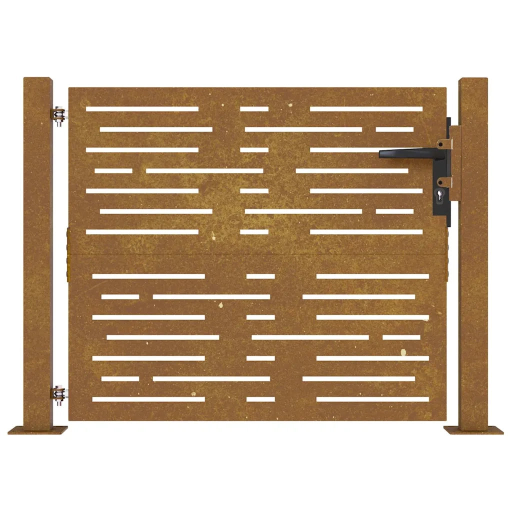Cancello da giardino 100x100 cm in acciaio Corten design quadrato 153251