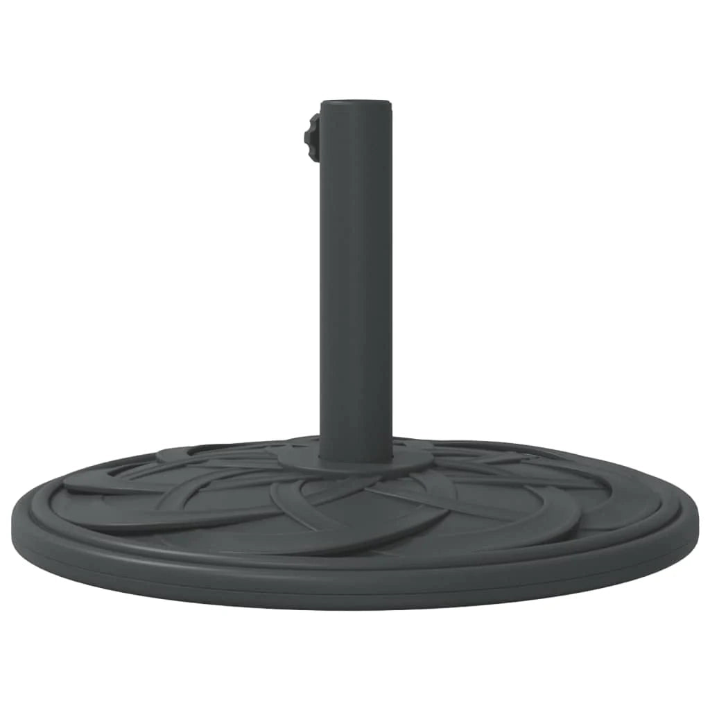 Base rotonda per ombrellone per pali Ø38/48 mm 45 x 31,5 cm stabilità rinforzata design elegante in PE nero 02_0056647