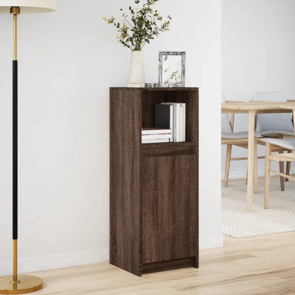 Credenza con LED Rovere Marrone 38x34x100 cm Legno Multistrato