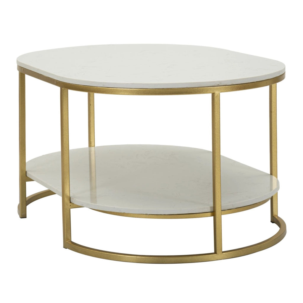 Tavolino VKH791, Oro, Metallo, 90x60x45 cm