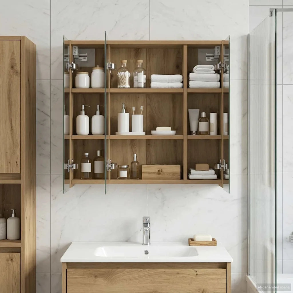 Mobiletto per specchio da bagno Rovere Artigianale