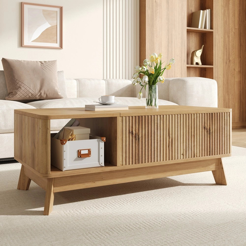 Tavolino da Caff¨¨ con Piano Alzabile ¨C Xylo ¨C MDF, Design Moderno, Vano Laterale