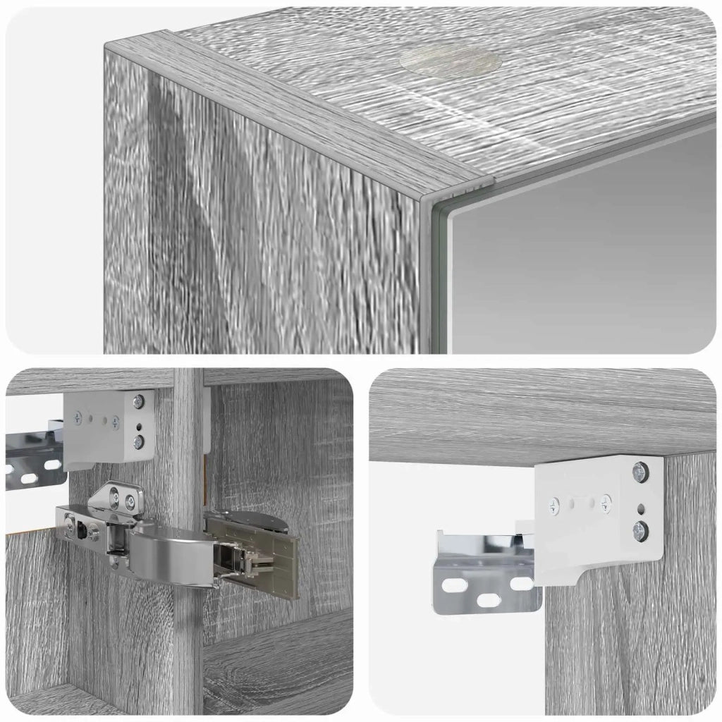 Mobiletto per specchio da bagno con lo scaffale Grigio Sonoma