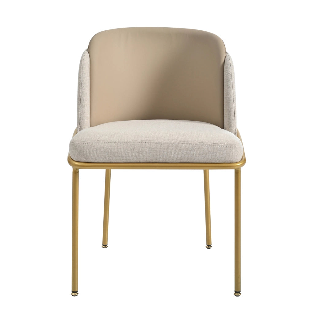 Sedia da pranzo ergonomica beige e kaki con piedini regolabili