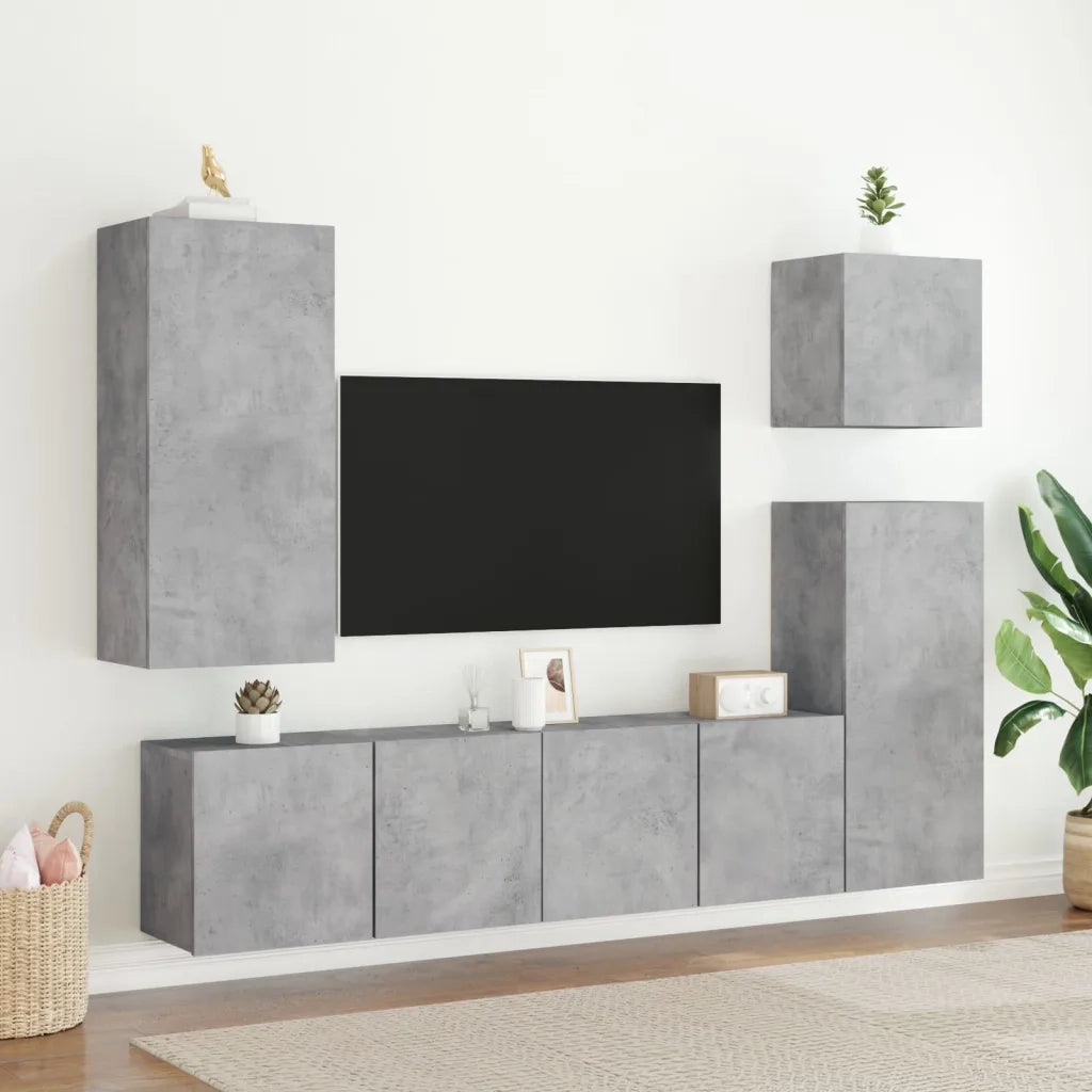 Mobili TV a Parete 2pz Grigio Cemento 80x30x41 cmcod mxl 134071