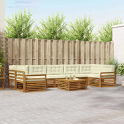 Set di divani da esterno con cuscino 8 pcs Naturale e Crema 3373180