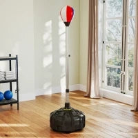 Punching Ball da Terra con Base Riempibile e Ventose, Altezza Regolabile da 147-165 cm, Nero