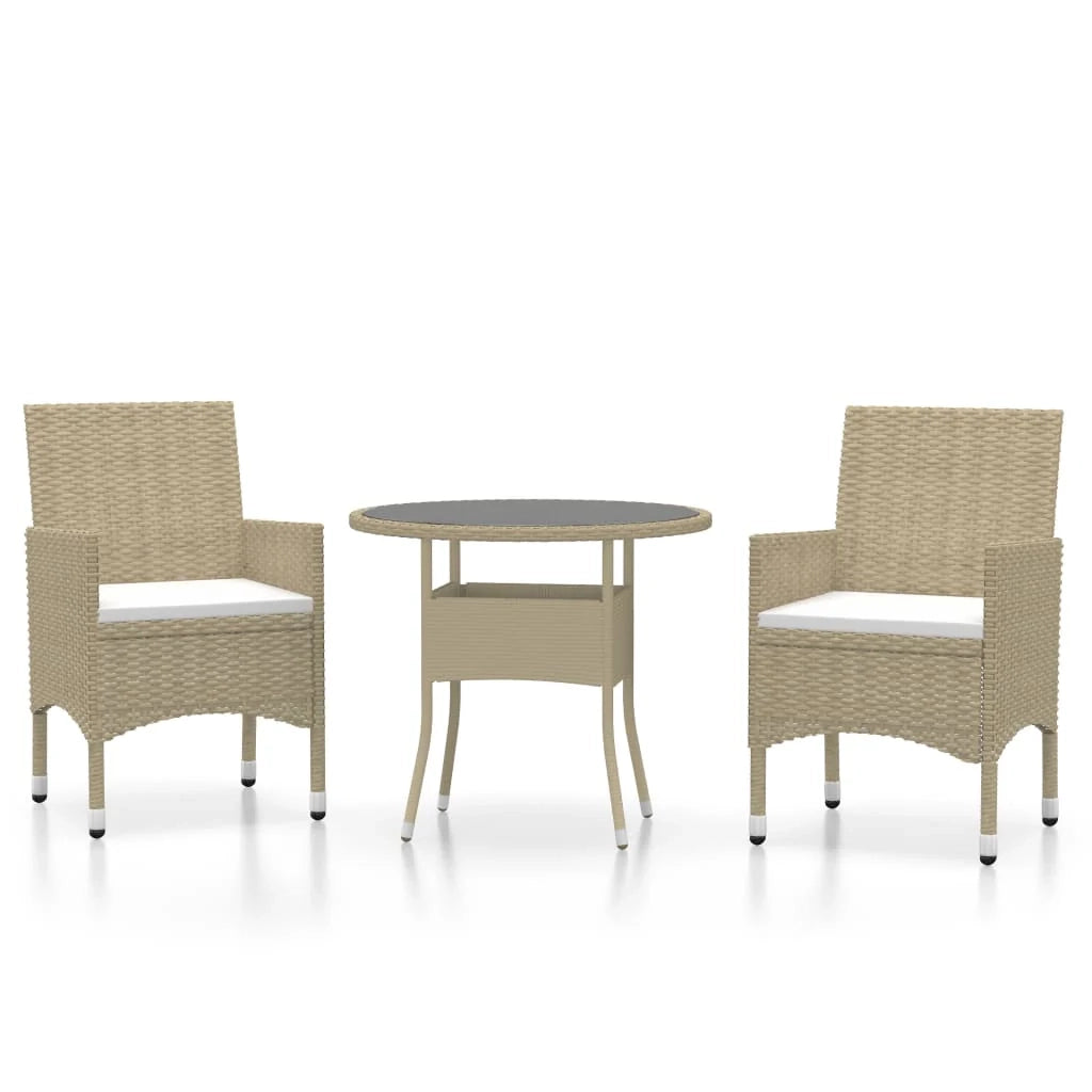 Set da pranzo da giardino per esterni 3 pezzi in resina di vimini beige 02_0013684