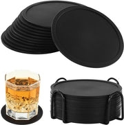Set di 12 sottopiani in silicone, sottopiani per bicchieri, sottopiani per bevande, sottopiani antiscivolo, con alloggiamento per tutti i tipi di bicchieri in ristoranti, bar, appartamenti, ecc.