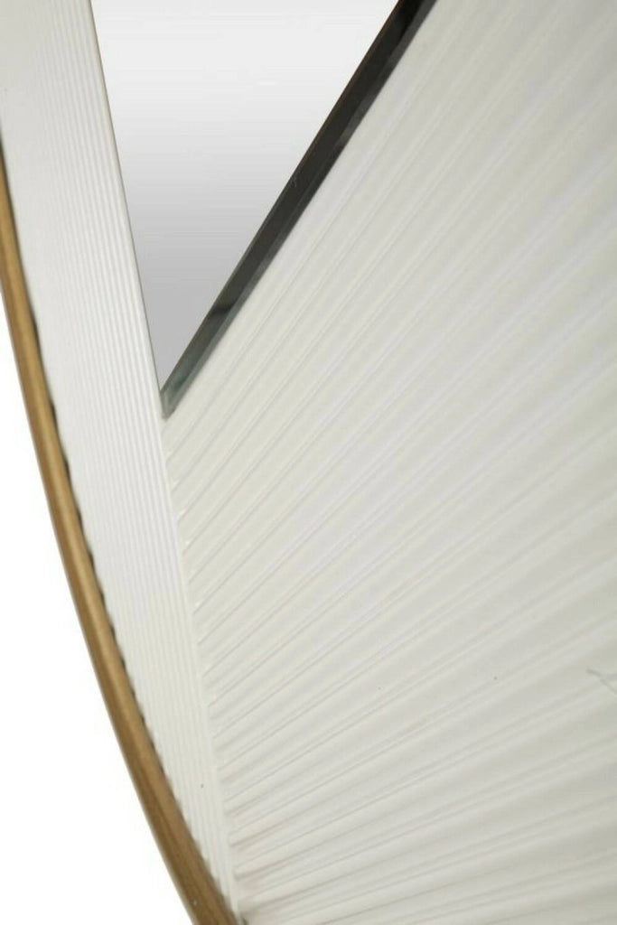 Specchio Santelia, Specchiera, Articolo d'arredo a muro, Decorazione con specchio, 80x4 h80 cm, Bianco e Oro