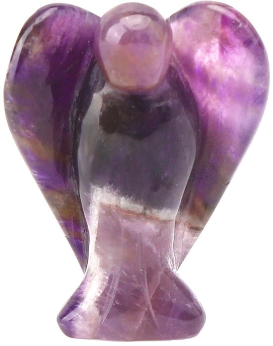 Angelo Protettore in Amatista Naturale, 5cm Amatista Scultura, Angelo Protettore Decorativo, Talismano di Cristallo, Angelo Protettore, Pietra di Protezione, Angelo da Portare con Te
