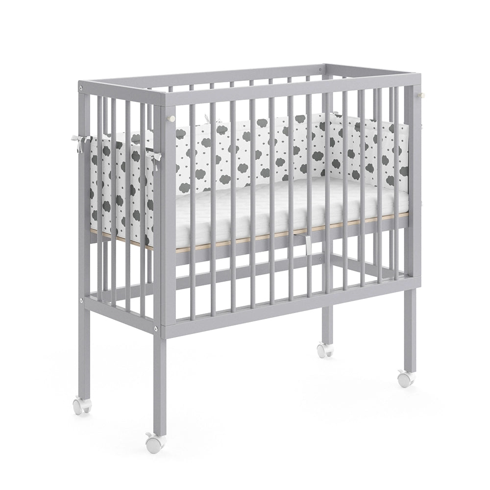 Vitalispa Lettino da attaccare al letto Grigio 94 x 90 cm 2 guide laterali