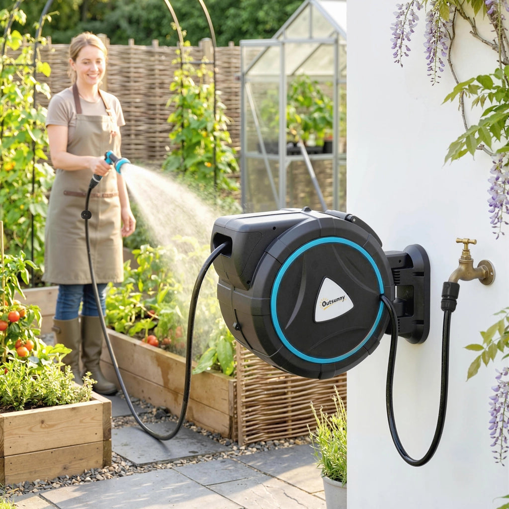 Avvolgimento Automatico Parete Irrigazione 23+2m ¨C Zephmum ¨C Blu 55x31x50cm