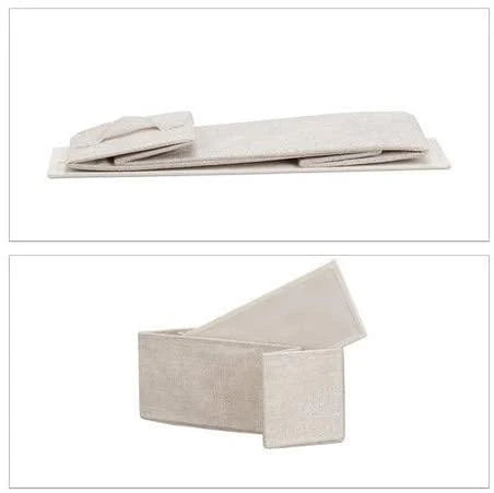 Cassettiera mobile contenitore con ripiani e cassetti tessuto beige 13_0002582