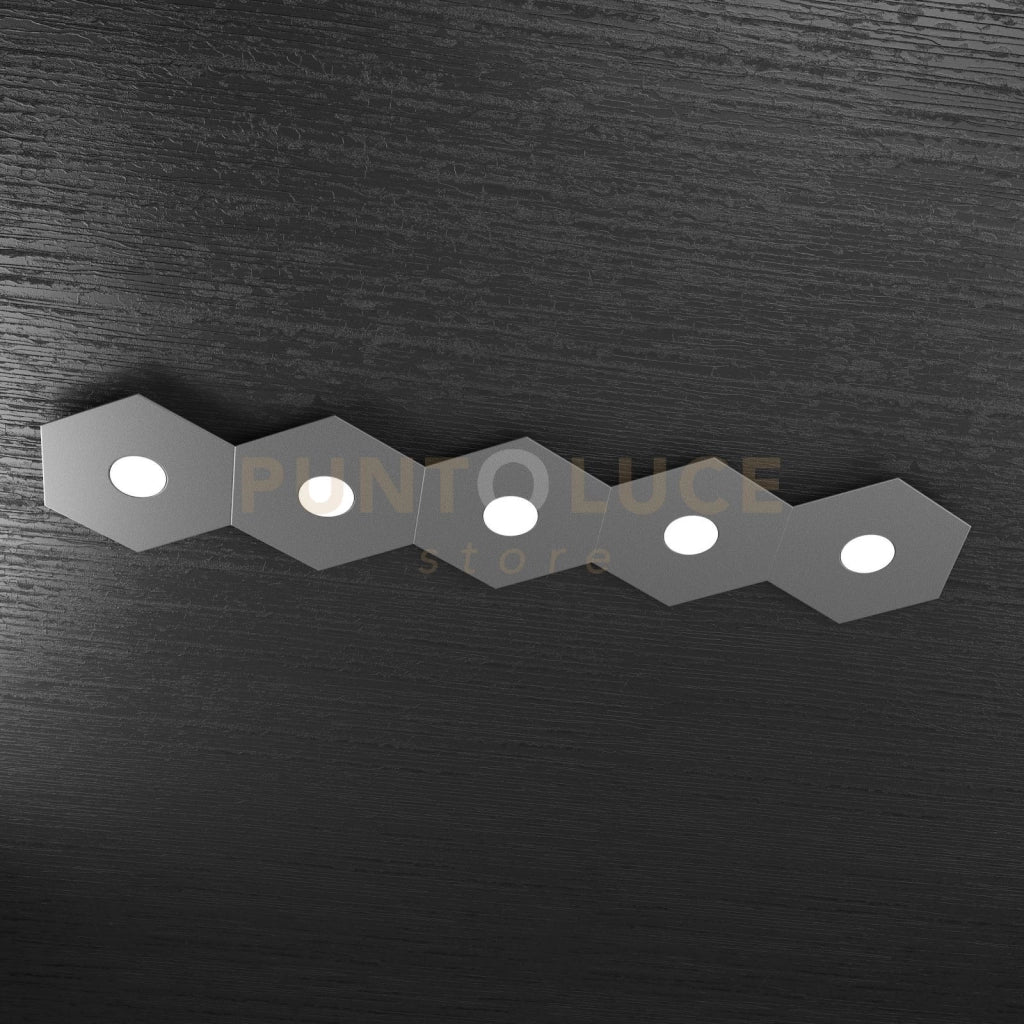 HEXAGON APPLIQUE-PLAFONIERA 5 LUCI GRIGIO ANTRACITE 1142-5L-GA