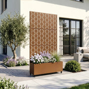 Fioriera con Spalliera Aaskis a Rotelle in Acciaio 190 x 82 x 38 cm - Marrone casa.pro