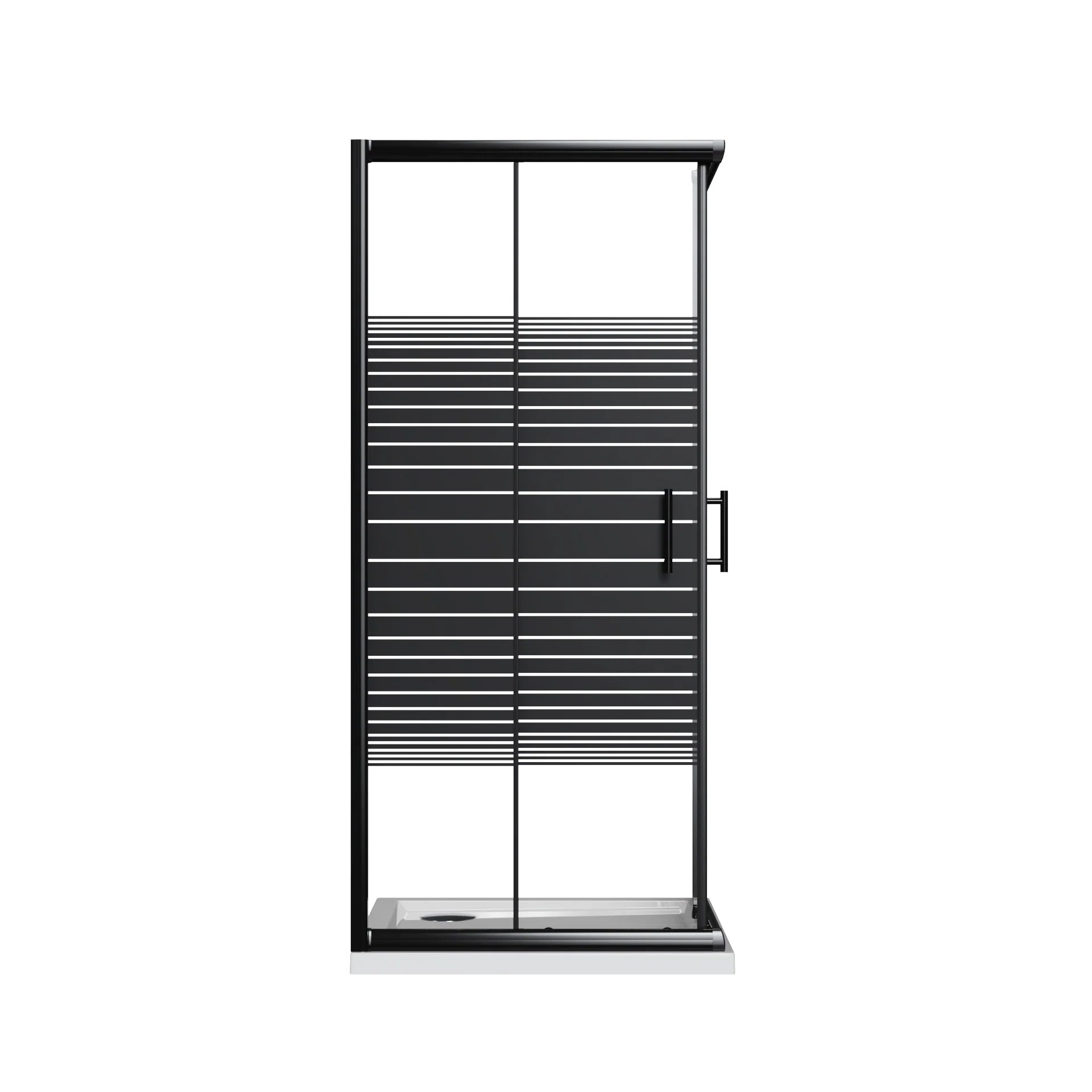 Box Doccia Angolare 2 Ante Scorrevoli 70x90 cm in Cristallo 6 mm H190 cm Profilo Nero