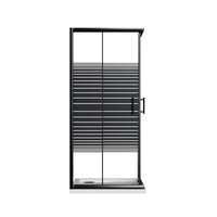 Box Doccia Angolare 2 Ante Scorrevoli 70x90 cm in Cristallo 6 mm H190 cm Profilo Nero