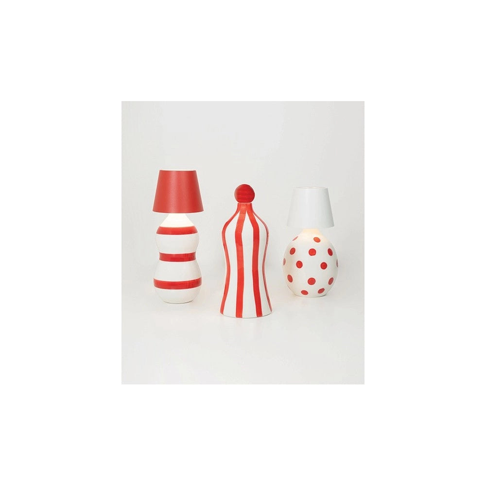 Lido - Bottiglia in ceramica a Pois Rossi Zafferano