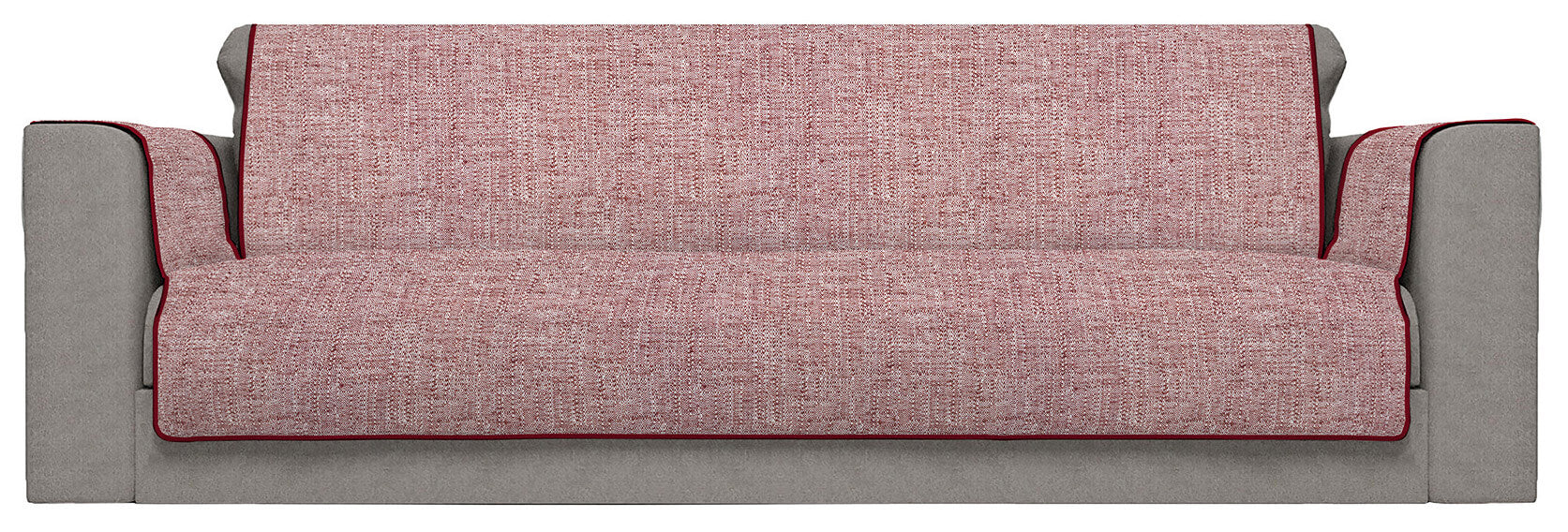 Copridivano con Copri Braccioli Seduta 125 cm in Poliestere Bordeaux