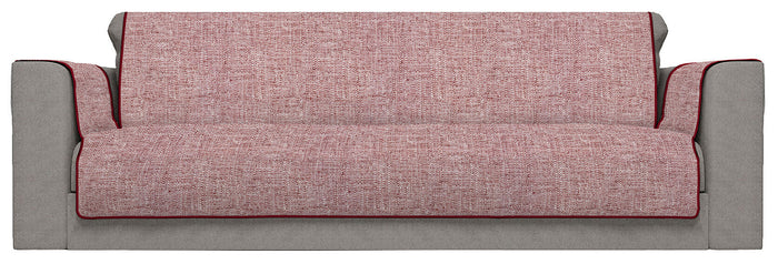 Copridivano con Copri Braccioli Seduta 125 cm in Poliestere Bordeaux