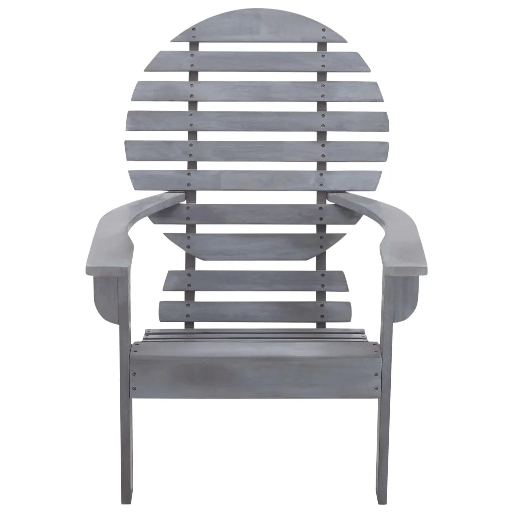 Sedia da Giardino | Sedia Adirondack in Legno Massello di Acacia Grigia
