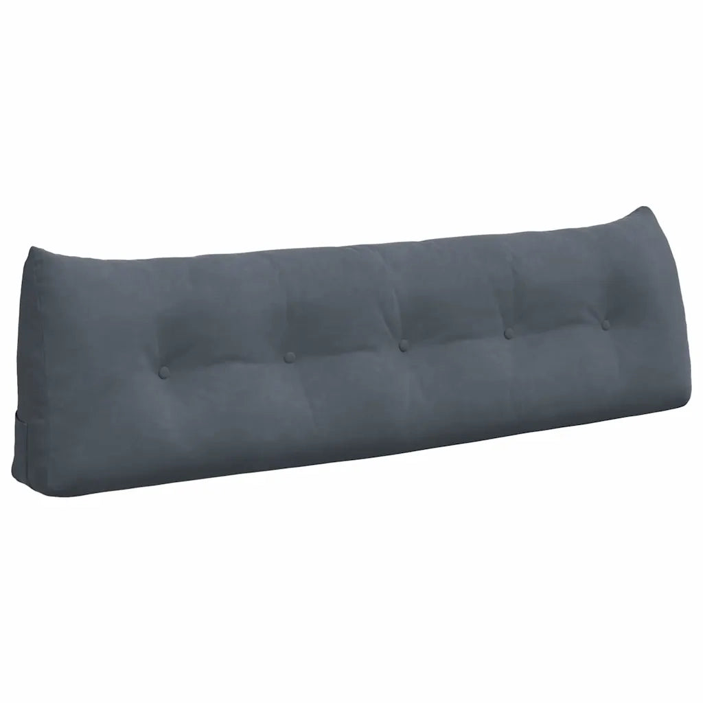 Cuscino per Schiena Grigio scuro 160 x 24 x 50 cm Velluto 42014546