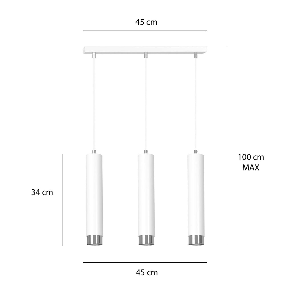 Lampadario sospeso Emibig KIBO 3xGU10 bianco cromo