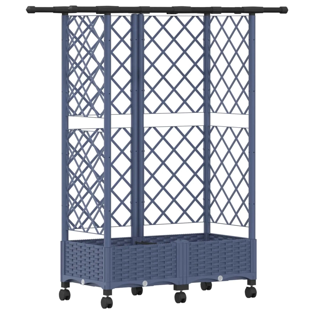 Letto Rialzato con Griglia e Tetto Grigio 124 x 40 x 127 cm PP 3423035
