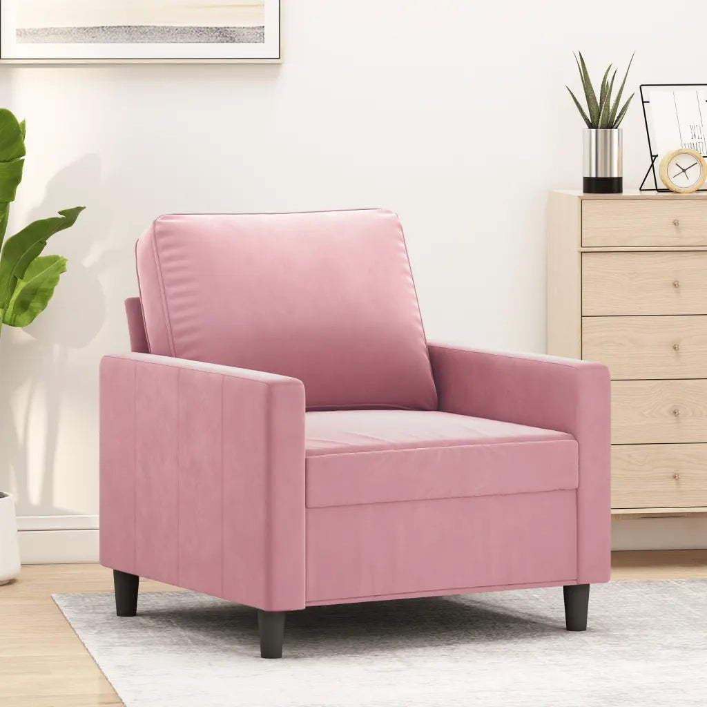 Divano Sedia-Poltrona Rosa 60 cm Velluto 642889