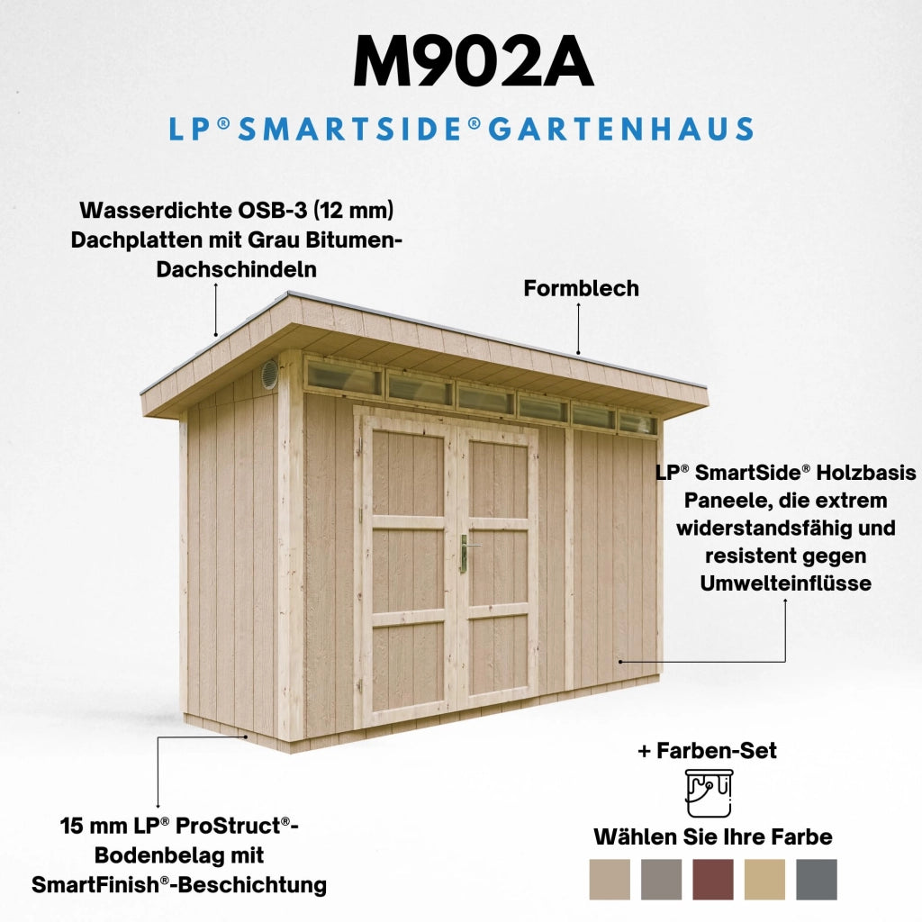 Casetta da Giardino di QUALIT? PREMIUM 4,3m?²-L161xW411cm - TIMBELA M902A-CAVERN STEEL