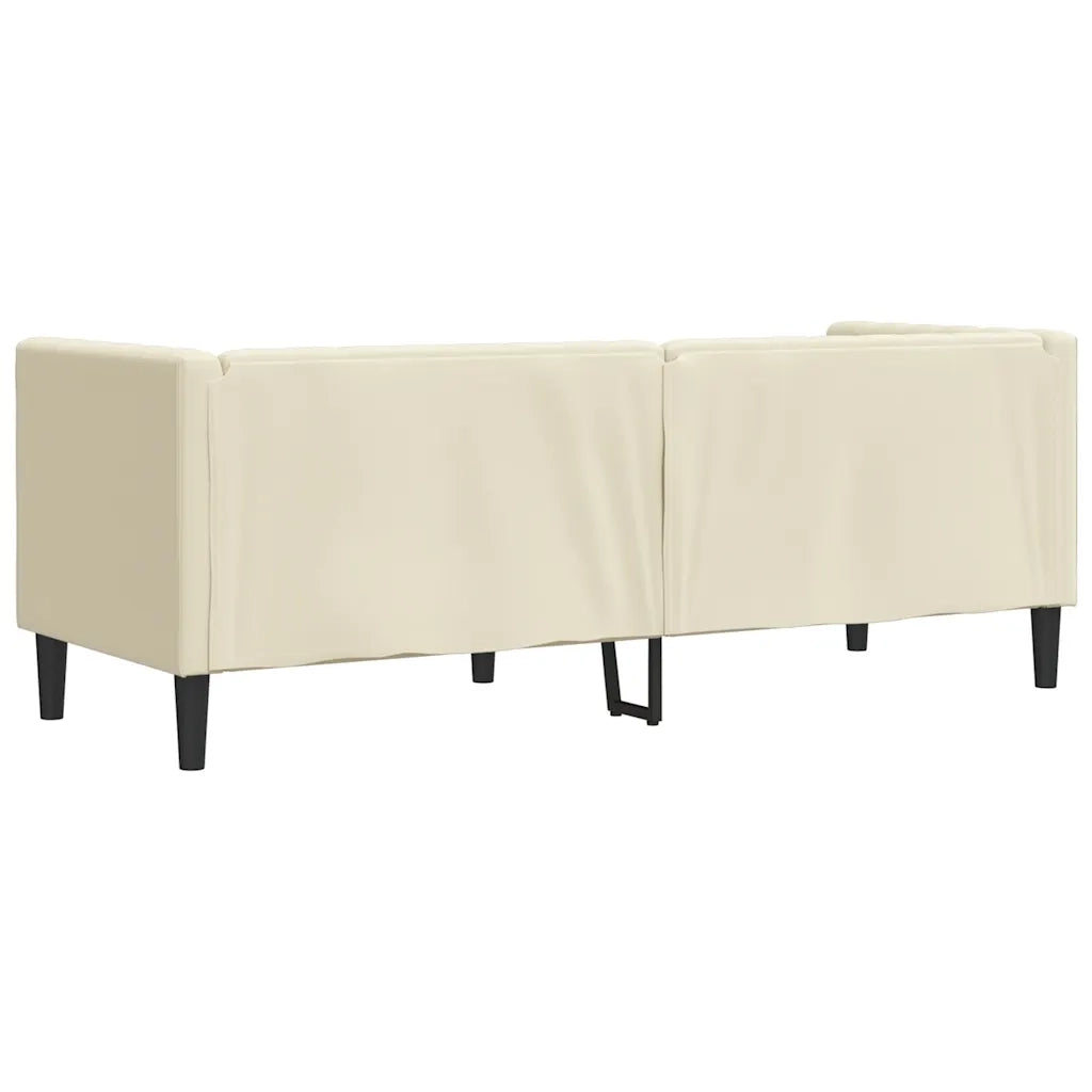 Divano Chesterfield a 3 Posti-Sofa 3 Posti-Divanetto Crema in Similpelle