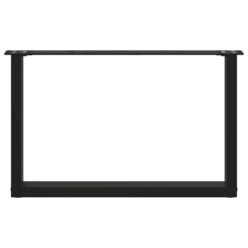 Gambe per Tavolino da CaffÃ¨ a Forma di U 2 pz Nere 70x(42-43) cm Acciaio
