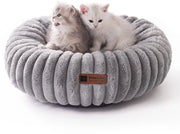 Letto per gatti in forma di donut morbido per piccoli cani, grande gatto, cucciolo, con fondo antiscivolo, grigio, 50x50cm