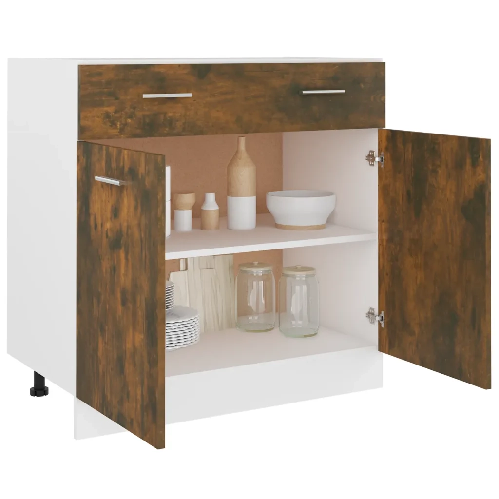 Mobile con Cassetto “Lyon” Rovere Fumo 80x46x81,5 cm 815579