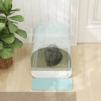 Lettiera per Gatti Chiusa con Filtri, Paletta e Vassoio, Struttura in PP, 43x44x47cm, Verde