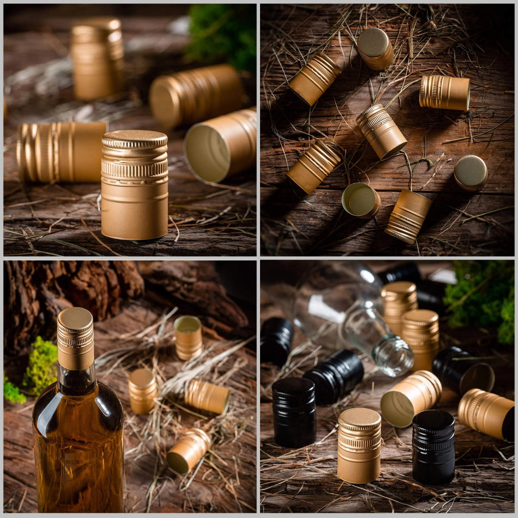 Tappi per bottiglie KADAX Fi30, tappi a vite, 10 pezzi, colore oro.