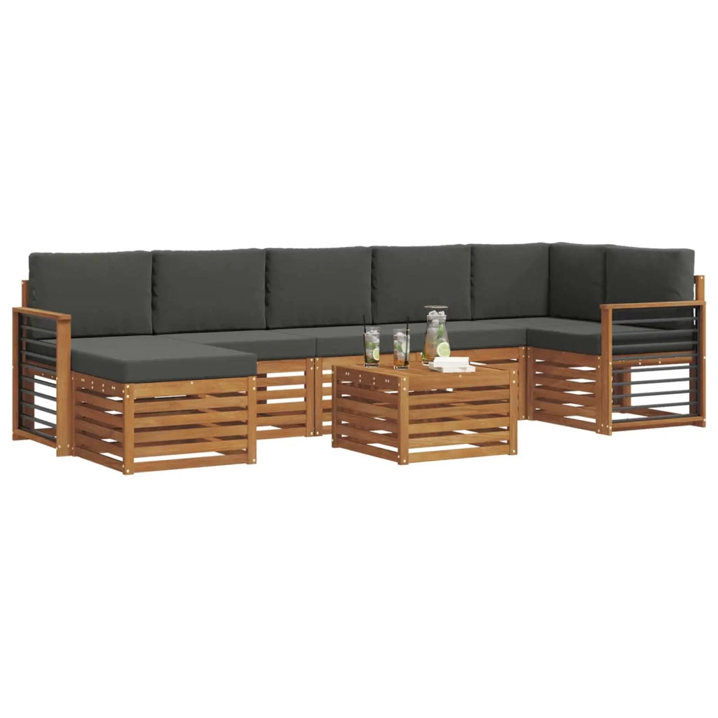 Set divano sezionale con cuscino 8 pcs Naturale e Antracite 3375222