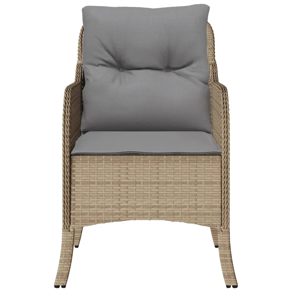 Sedie da Giardino con Cuscini 2 pz | Sedie da Esterno Beige Misto in Polyrattan
