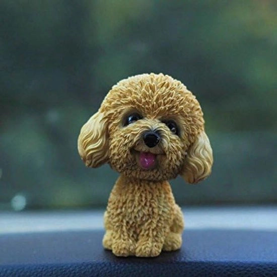 Decorazione per Auto con Cane Bobbolato, Cucciolo Felice per Ambiente Accogliente (Giallo)