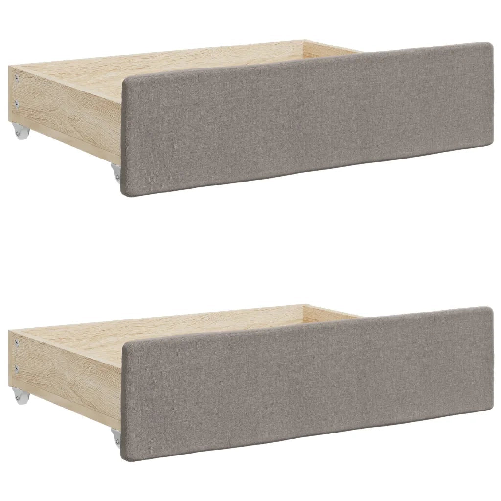 Divano Letto Estraibile con Cassetti Tortora 80x200 cm Tessuto