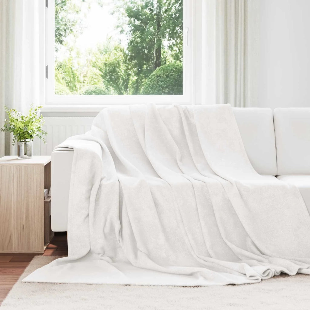 Coperte da Pile 6 pz Bianco 240 x 270 cm Panno