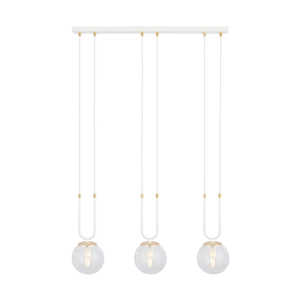 Lampadario Emibig Glam 3xE14 vetro trasparente bianco oro