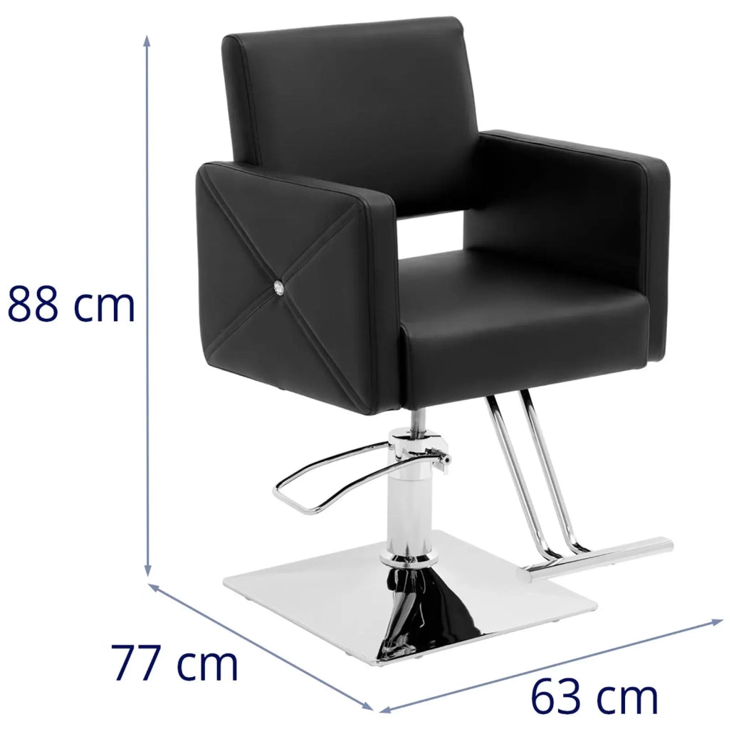 Poltrona da barbiere Carlisle con poggiapiedi altezza seduta 55 cm 150 kg acciaio inox nero compensato PU schiuma nera 14_0008960