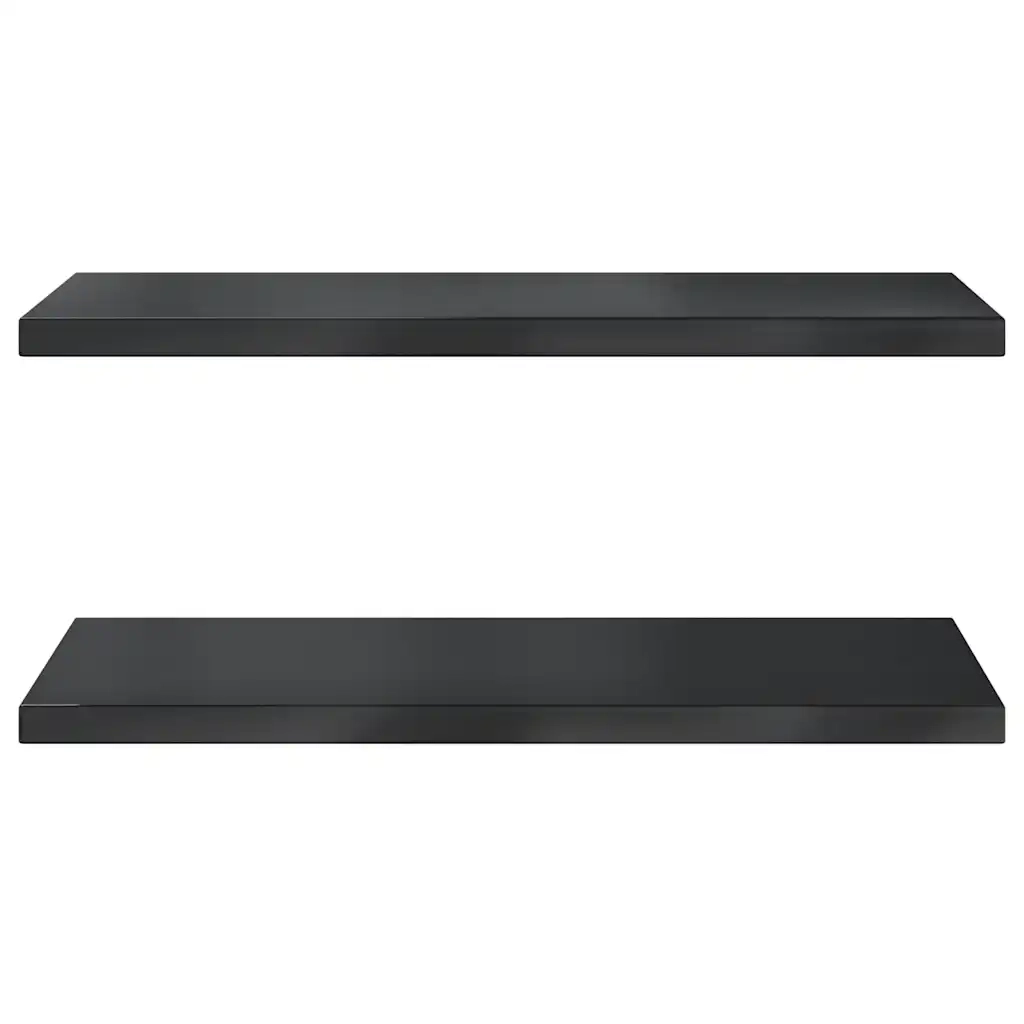 Mensole a Muro 2 pz 75x40x3 cm Nero in Acciaio Inossidabile
