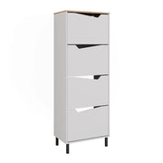 Vicco Scarpiera da ingresso Bianco/Artisan 60 x 167.4 cm con 4 scomparti