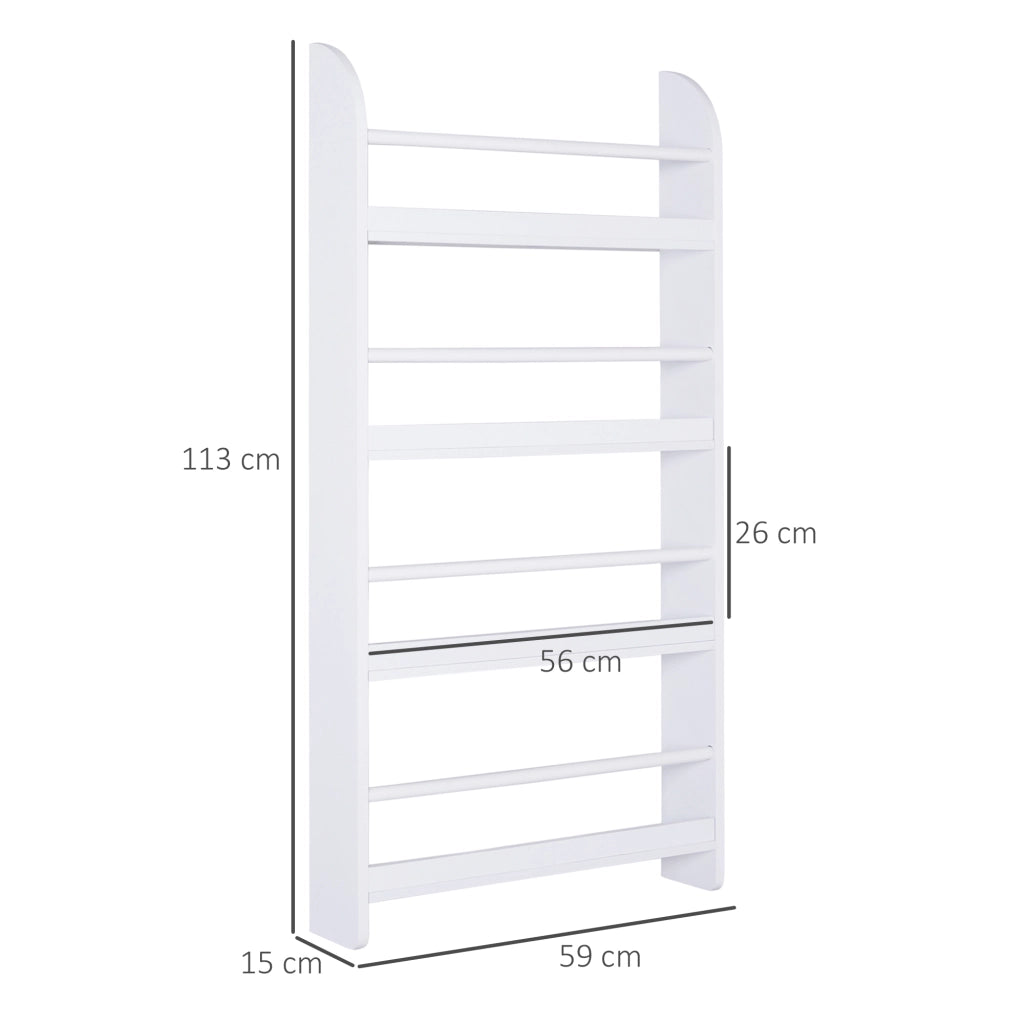 Libreria a muro 4 livelli ¨C Zephmum ¨C Bianco 59x12x113 cm