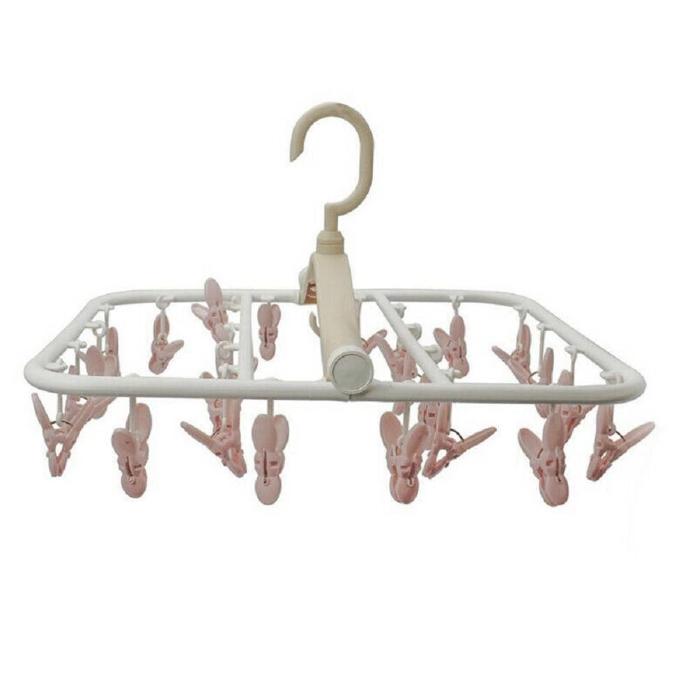 Trade Shop - Stendino Portatile Stendibiancheria Pieghevole Casa Campeggi 24 Mollette 38x22cm -