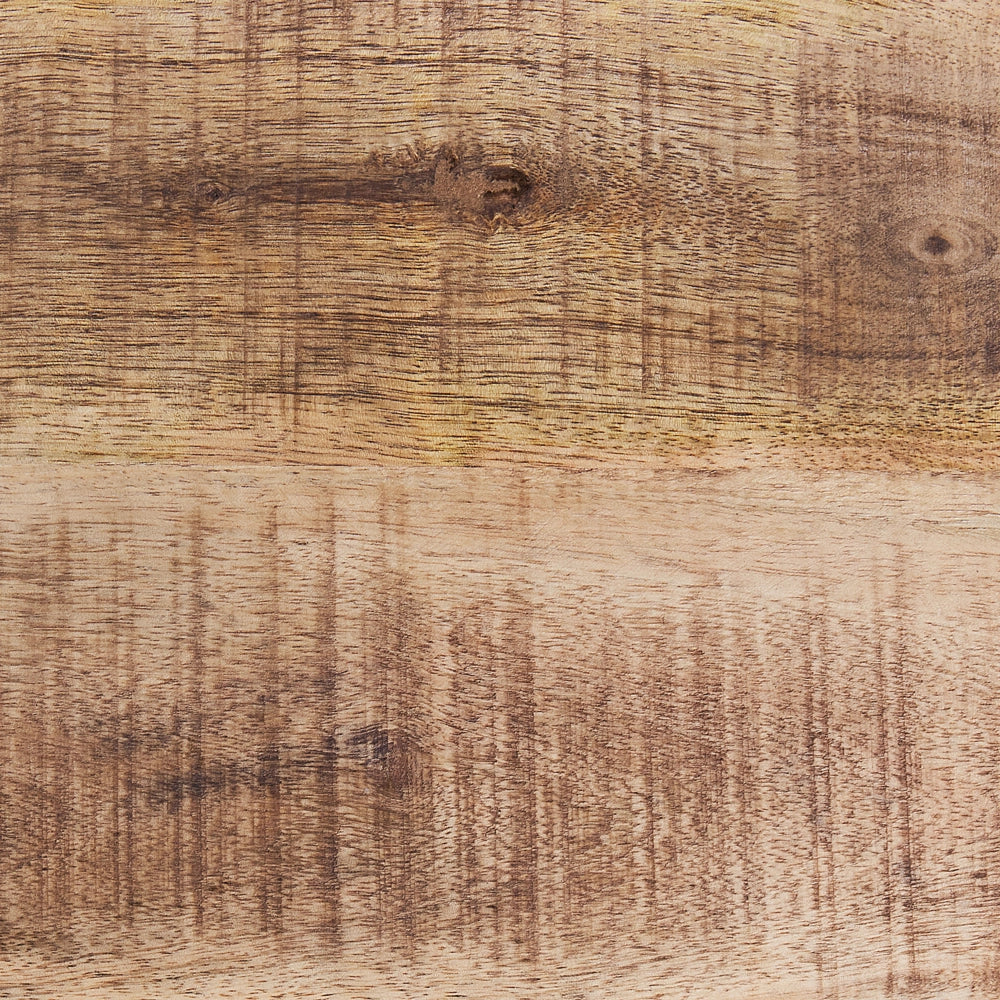 Set di tavoli 2 pezzi Legno chiaro Legno di mango Piano del tavolo Metallo aperto Telaio nero